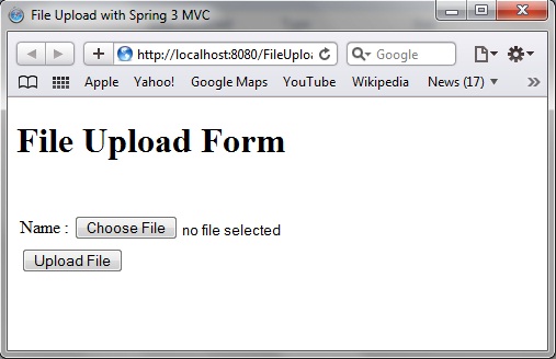 File Upload Form using Spring MVC