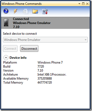 开发WP7项目的好工具: Windows Phone Commands